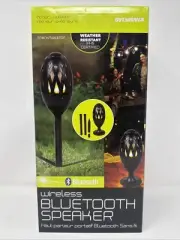 SYLVANIA LED Flame Torch Speaker, Waterproof, Outdoor Light-Up Speaker Brand New