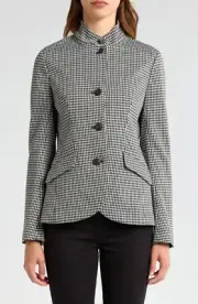 $688 rag & bone Sadie Patterned Blazer Size 6 Color: Black/White