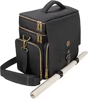 [ENHANCE] Travel Bag for DND, Bag Compatible with Dungeons and Dragons, Battle Mat Holder, Dice Pockets and Accessories, Carry 4-8 Books