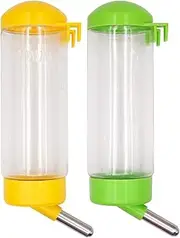 NAOEDEAH 2 Pack Guinea Pig Water Bottle no Drip for Cage no Leak 16 oz Rat Small Animal Hamster Rabbit Water Bottle Attaches to Cage Bunny Water Dispenser,Ship by Random Color