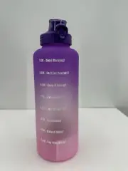 NWT Primula 64 oz Motivational Water Bottle Pink Ombré Time Market Half Gallon