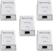 tunghey 5Pack Cat6 RJ45 Surface Mount Box Shielded 1-Port, Compatible with UTP Cat6/Cat5e/Cat5 Stranded or Solid Network Cables