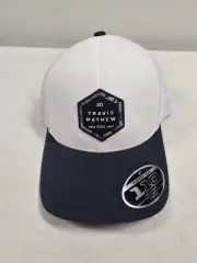 Travis Mathew Men's Summer Season Adjustable Snapback Cap Hat White Blue New