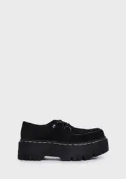 [T.U.K.] Black Suede Interlace Double Decker Creepers