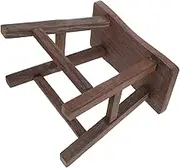 Yardwe Rustic Wooden Step Stool for Compact Lightweight Solid Wood Foot Rest for Bathroom Kitchen Small Stool for Shoe Changing Daily Use Home Spaces