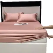 Catzon Soft Luxury Silky Satin Bed Sheets Pillowcase 3 Piece Set Bedding-BeanPaste