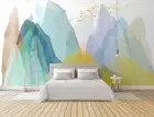 3D Mountains Birds Colorful Self-adhesive Removeable Wallpaper Wall Mural