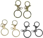 VALICLUD 50pcs Alloy Key Ring Accessories for DIY Keychains Durable Lobster Buckle Golden for Crafting Charms and Organizing Keys with Strong Snap Closure