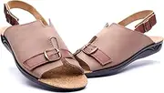 [Nordan] 1012 Women's Leather Mules, Summer Sandals, Comfortable Slippers for Women with Velcro Fastening