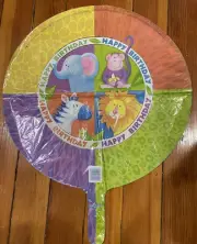 Lion Zebra Elephant Monkey Jungle Theme 18" Baby Shower Mylar Party Balloon