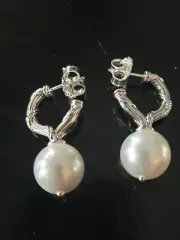 Peter Thomas Roth Designs Bead Earrings w white shell pearls sterling silver