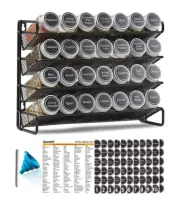 SpaceAid Spice Rack Organizer with 28 Spice Jars, 386 Spice Labels, Chalk Mar...