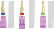 Nail Art Drill Bits Tungsten Steel Manicure Polishing Heads Gold Cylinder Shaped for Nail Care