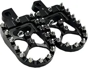 MX Style CNC Wide Fat Foot Pegs Rests Compatible With Dyna Sportster Fatboy Iron 883 1200 Softail Touring Street Glide (Color : Black)
