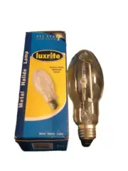 Luxrite MH50/U/MED 50W 20640 medium E26 base. Metal halide security clear bulb