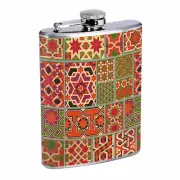 Popular Retro Patterns D2 Flask 8oz Stainless Steel Hip Drinking Whiskey