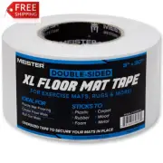 Meister Double-Sided XL Floor Mat Tape - Secures Exercise Mats & Rugs in Place,