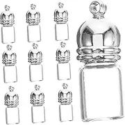 OSALADI Miniature Wishing Bottles Transparent Small Glass Jars with Caps for DIY Charms Jewelry and Party Favors Easy to Store and Carry