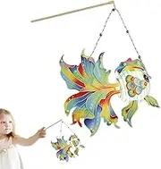 Yaztauho Chinese Lantern Crafts for Kids - Chinese Handheld Paper Crafts Lantern | 3D Vibrant Chinese Paper Lanterns Making Kit, Chinese Craft Fish Lanterns Kit for Festival Decorations, Wedding