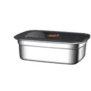 Stainless Steel Fresh-Keeping Box Refrigerator With Lid Storage And Insulation Heatable Lunch Box Bento Box (2200ML)