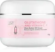 AILKE Organic Unrefined Shea Butter Oil Cream, Daily Skin Moisturizer For Face & Body, Soften, Smooth & Boost Radiance, Alleviates Dryness, With Glutathione And Vitamin C, 100ml