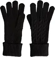 [VABX-Purple] Soft Knitted Wool Warm Magic Gloves for Women Men Black Touchscreen Gloves One Size Fits Most, Black