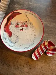 Mud Pie Christmas Farmhouse Santa Chip And Dip Bowl Share Some Merry
