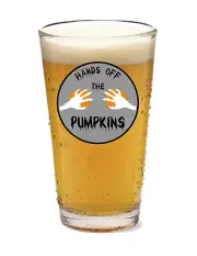 Halloween (Hands Off) - 16oz Pint Beer Glass Pub Barware Seltzer Cocktail Liquor