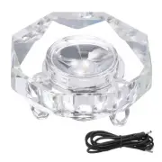 Crystal LED White Light Base, 2 Set 2.99" Dia Octagon with Concave Pedestals