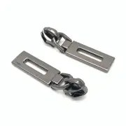 #5 Zipper Pulls Gunmetal Metal Zipper Pull 25pcs Bulk Nylon Coil Zipper Slide...