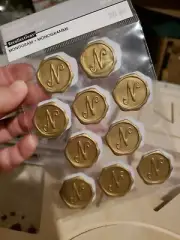 Monogram stickers "N" wax seal likeness