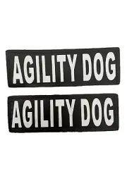 2 x Agility Dog Patch For Harness, Reflective Letters, Hook & Loop 2"x6"