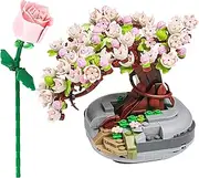 Mini Bricks DIY Cherry Blossom Tree Building Sets 426 PCS, Sakura Bonsai Model Simulation Plant Series Creative Toys, Flowers Birthday Gifts for Adults Women Teens Kids 6+ Years Old, mini Brick Block