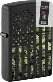 Zippo 08314 Camouflage United States Flag Lighter + FLINT PACK