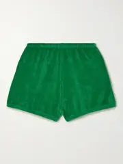 [Suzie Kondi] Suzie Kondi - Hera Bloomers Cotton-blend Terry Shorts - Green - medium medium Green