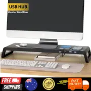 Monitor Desk Stand with USB 3 HUB for Reduced Neck Strain ABS Legs Aluminium