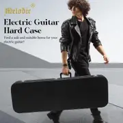 Melodic Electric Guitar Case Rectangular Wooden Hardshell Strat Tele Ibanez 39 Inch Standard Storage Gig Bag with Soft Padding Lock Latch Black