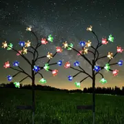 2Pcs Solar LED Flower Tree RGB Light Garden Yard Party Outdoor Flower Tree Decoration Lamp