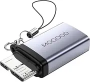 MOGOOD Micro B Male to USB Female Adapter, Micro B to USB3.0 Female, Micro B to USB Female Data Adaptor Short Converter Adaptor for Computers, Laptops, External Hard Drives(1 Pack)