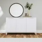 Buffet Sideboard Storage Cabinet 3 Doors Adjustable Shelves White