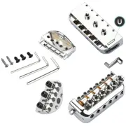 Guitar Bridge Tailpiece with Wrench Screws Roller Saddle Bridge for Headless