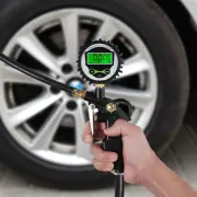 LCD Digital Car Air Tire Tyre Inflator Compressor Dual Chuck Pressure Hose Gauge
