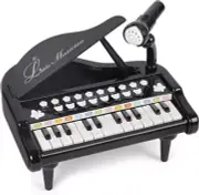 BAOLI 24 Keys Keyboard Kids Toy Piano With Microphone- Black