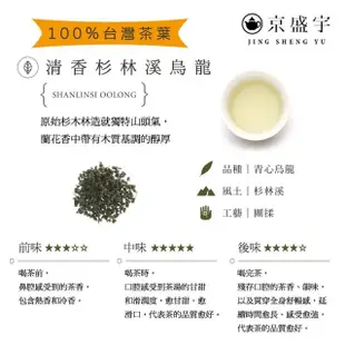 【京盛宇】清香杉林溪烏龍-15入原葉袋茶茶包(高山烏龍茶/100%台灣茶葉)