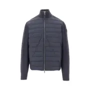 [MONCLER] MONCLER Knit and nylon full-zip cardigan Man XL XL Blue