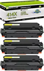3PK W2022X 414X Yellow Toner Cartridge for HP Laserjet M454dw M454dn MFP M479dw