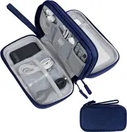 Travel Cable Organizer Electronics Accessories Case for USB Data Cable Earphone Wire Power Bank Phone,Navy