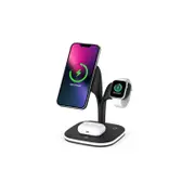 Wireless Charging Station Charging Stand Wireless Charger for iPhone 15/14/13/12 Series Apple Watch Series-Black