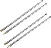Mellisso 2 Pair 62.5cm 24.6 inch 4 Section Telescopic Stainless Steel AM FM Radio Universal Antenna