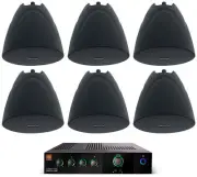 JBL CSMA 1120 Commercial 70v Amplifier+(6) Black 5.25" Hanging Pendant Speakers